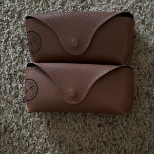 Ray-Ban Tan Leather Eyewear Cases